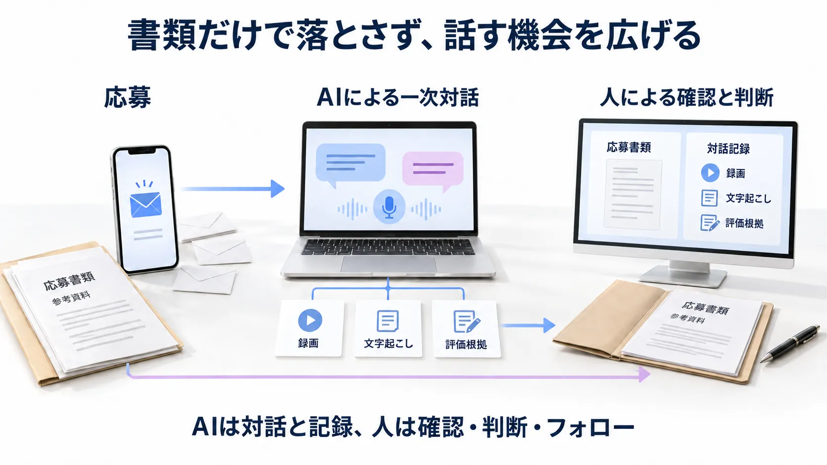 新卒採用のAI面接は、書類で落とすのをやめる設計から
