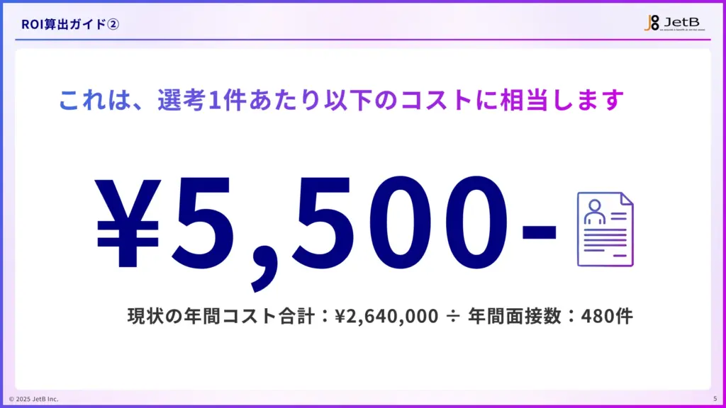 Our AI面接導入時の ROI（投資対効果） 算出ガイドのサンプル4