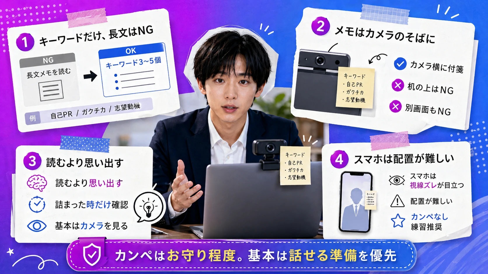 どうしてもカンペを使いたい場合のルール