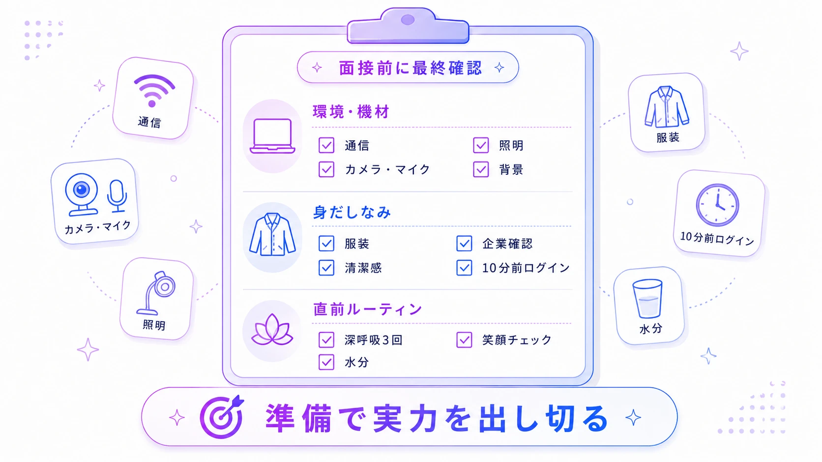 AI面接当日の準備チェックリスト