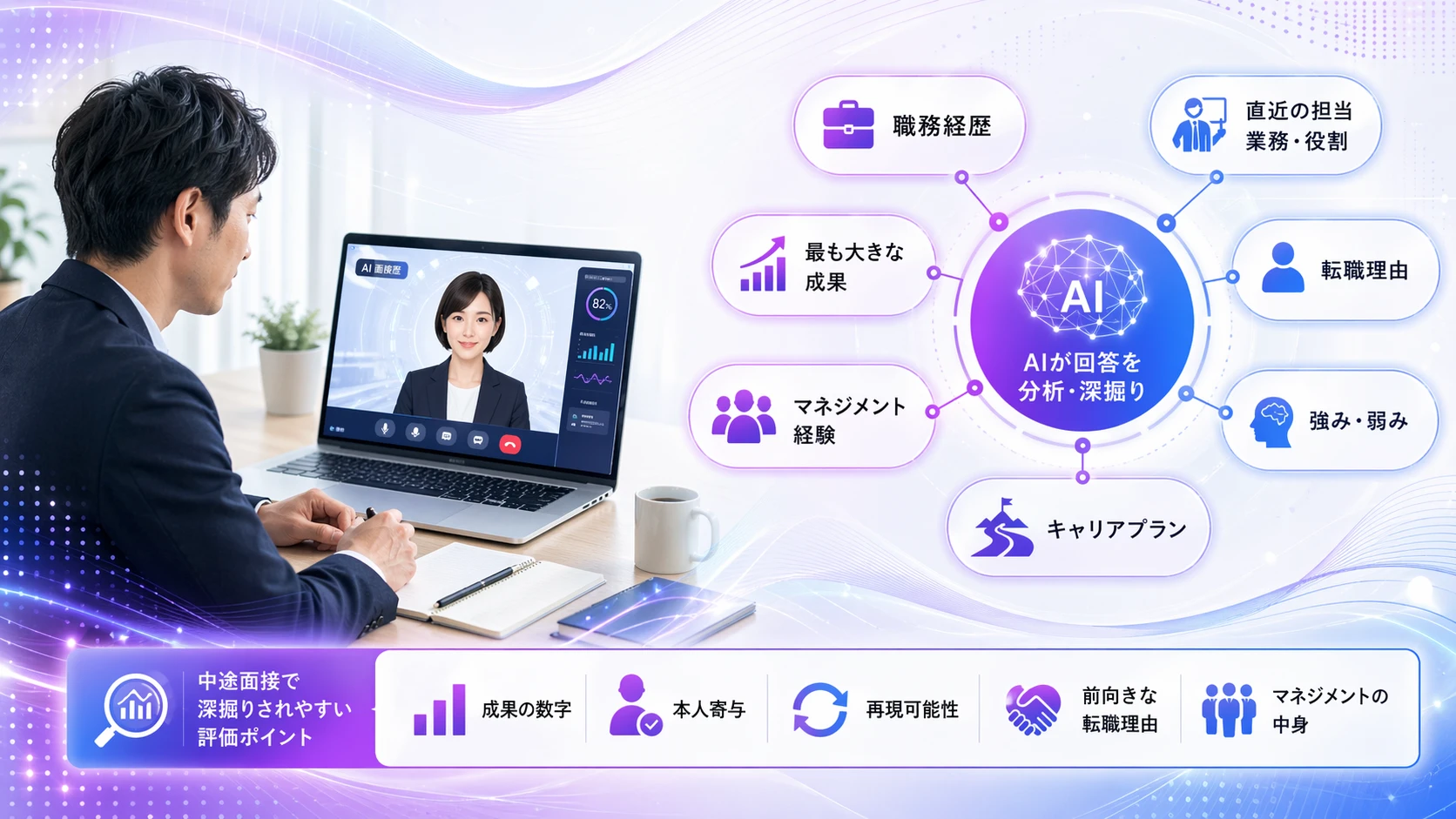 【中途】AI面接でよく聞かれる質問