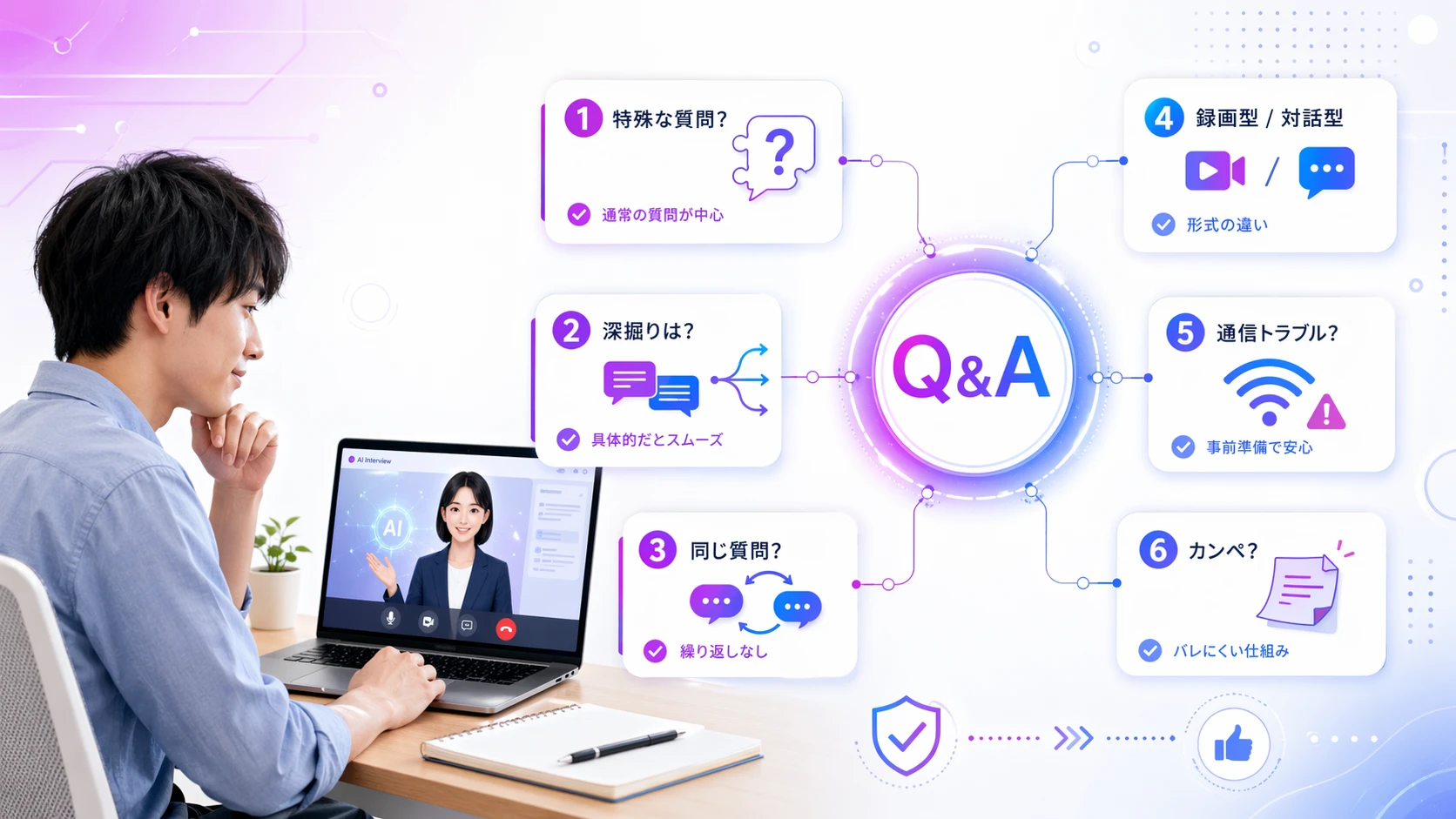 AI面接の質問に関するよくある不安Q&A